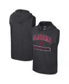 Colosseum Heathered Black Nc State Wolfpack Varsity Team Hoodie Tank Top In Black