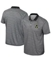 Colosseum Men's Black Appalachian State Mountaineers Striped Polo Shirt