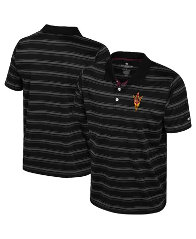 Colosseum Men's Black Arizona State Sun Devils Milk Steak Polo Shirt