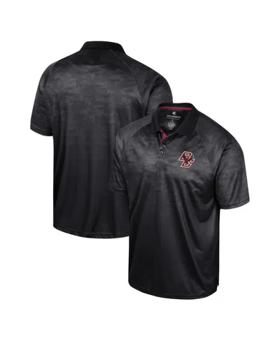 Colosseum Men's Black Boston College Eagles Honeycomb Raglan Polo Shirt