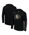 Colosseum Men's Black Colorado Buffaloes Color Pop Active Blend 2-hit Long Sleeve Hooded T-shirt In Black