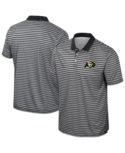 Colosseum Men's Black Colorado Buffaloes Striped Polo Shirt