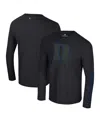 Colosseum Men's Black Duke Blue Devils Color Pop Active Blend 2-hit Long Sleeve T-shirt In Black