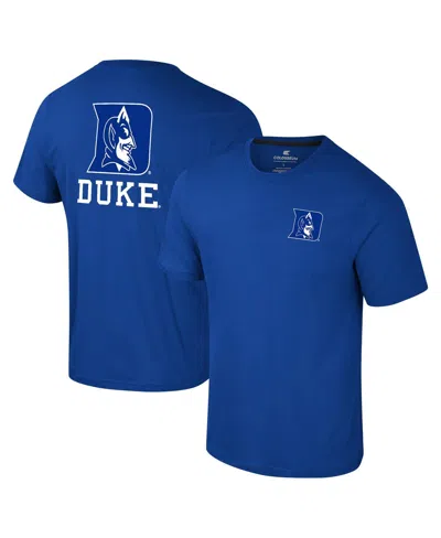 Colosseum Men's Duke Blue Devils Logo Lockup 2-hit Active Blend T-shirt In Royal