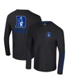 Colosseum Men's Black Duke Blue Devils Logo Lockup 3-hit Active Blend Long Sleeve T-shirt In Black