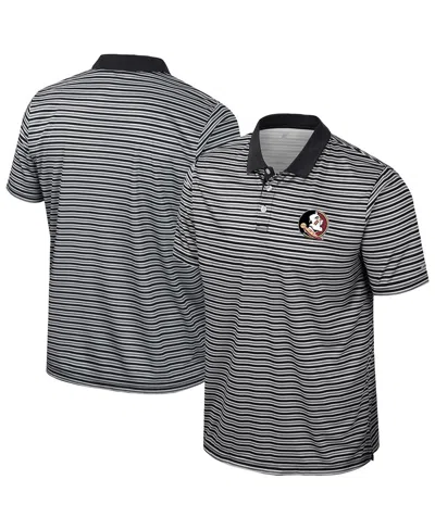 Colosseum Men's Black Florida State Seminoles Striped Polo Shirt