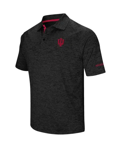 Colosseum Men's Black Indiana Hoosiers Down Swing Polo Shirt