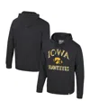 Colosseum Men's Black Iowa Hawkeyes Big Tall Cap E-tan Pullover Hoodie In Black