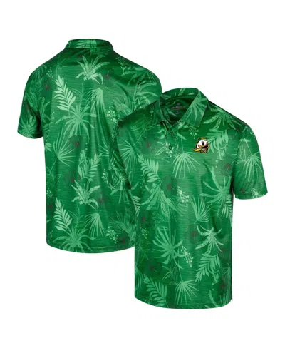 Colosseum Men's Black Iowa Hawkeyes Big Tall Palms Polo In Green