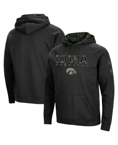 Colosseum Men's Black Iowa Hawkeyes Oht Military-inspired Appreciation Camo Pullover Hoodie