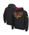 Colosseum Men's Black Iowa State Cyclones Sunrise Pullover Hoodie In Black