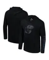 Colosseum Men's Black Kansas Jayhawks Color Pop Active Blend 2-hit Long Sleeve Hooded T-shirt In Black