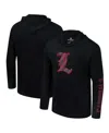 Colosseum Men's Black Louisville Cardinals Color Pop Active Blend 2-hit Long Sleeve Hooded T-shirt In Black
