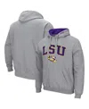 Colosseum Men's Lsu Tigers Arch Logo 3.0 Pullover Hoodie In Heathered Gray