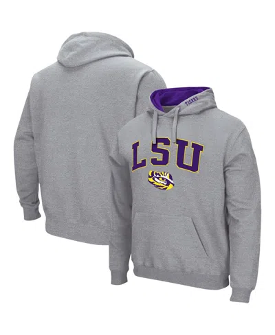 Colosseum Men's Lsu Tigers Arch Logo 3.0 Pullover Hoodie In Heathered Gray