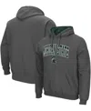 Colosseum Men's Charcoal Michigan State Spartans Arch Logo 3.0 Pullover Hoodie In Charcoal