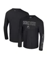 Colosseum Men's Black Michigan State Spartans Color Pop Active Blend 2-hit Long Sleeve T-shirt In Black
