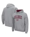 Colosseum Men's Mississippi State Bulldogs Arch Logo 3.0 Pullover Hoodie In Heathered Gray