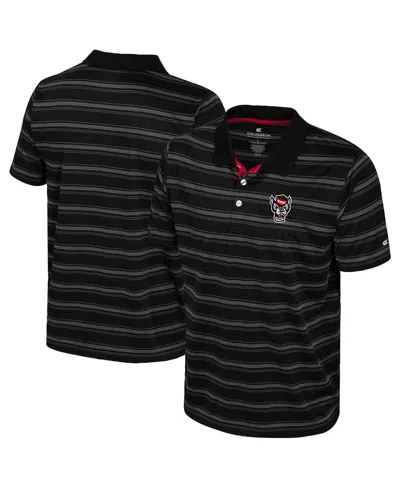 COLOSSEUM MEN'S BLACK NC STATE WOLFPACK MILK STEAK POLO SHIRT