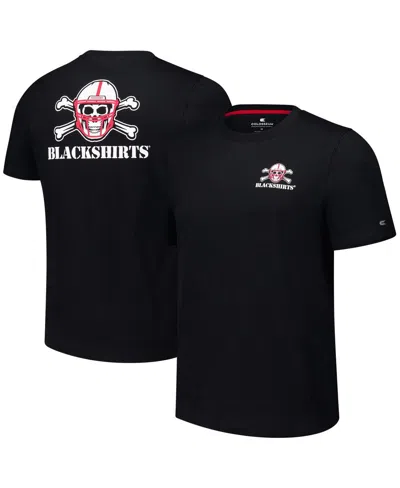Colosseum Men's Black Nebraska Huskers Logo Lockup 2-hit Active Blend T-shirt