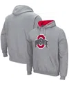 Colosseum Men's Heathered Gray Ohio State Buckeyes Arch Logo 3.0 Pullover Hoodie In Heathered Gray