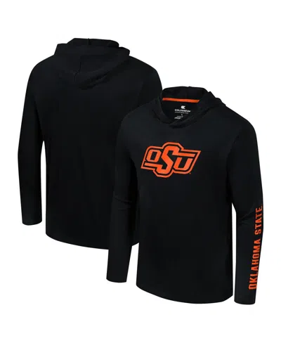 Colosseum Men's Black Oklahoma State Cowboys Logo Lockup Active Blend Long Sleeve T-shirt Hoodie