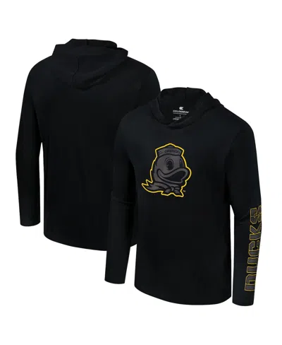 Colosseum Men's Black Oregon Ducks Color Pop Active Blend 2-hit Long Sleeve Hooded T-shirt
