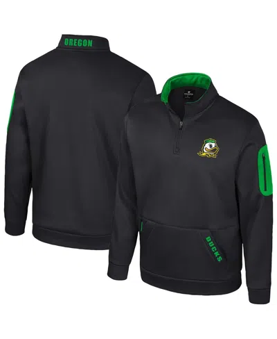 Colosseum Men's Black Oregon Ducks Mainframe Quarter-zip Fleece Jacket