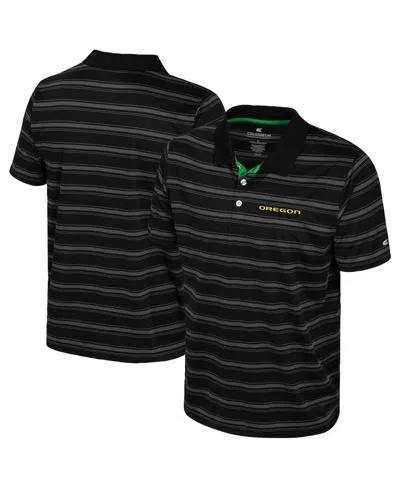 Colosseum Men's Black Oregon Ducks Milk Steak Polo Shirt