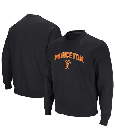 Colosseum Men's Black Princeton Tigers Arch Logo Tackle Twill Pullover Sweatshirt