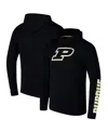Colosseum Men's Black Purdue Boilermakers Logo Lockup Active Blend Long Sleeve T-shirt Hoodie In Black