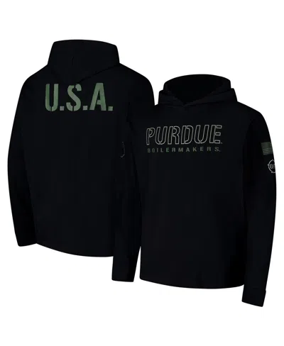 Colosseum Men's Black Purdue Boilermakers Oht Military Appreciation Hoodie Long Sleeve T-shirt