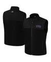 Colosseum Men's Black Tcu Horned Frogs Block The Sun Full-zip Vest In Black