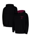 Colosseum Men's Black Temple Owls Arch Logo 3.0 Full-zip Hoodie In Black