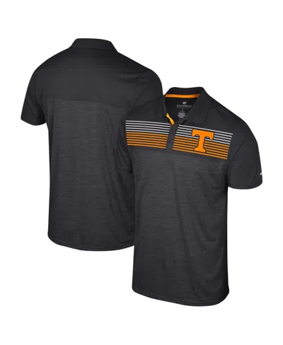 Colosseum Men's Black Tennessee Volunteers Big Tall Langmore Polo In Black,tennessee Orange