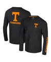 Colosseum Men's Black Tennessee Volunteers Logo Lockup 3-hit Active Blend Long Sleeve T-shirt In Black