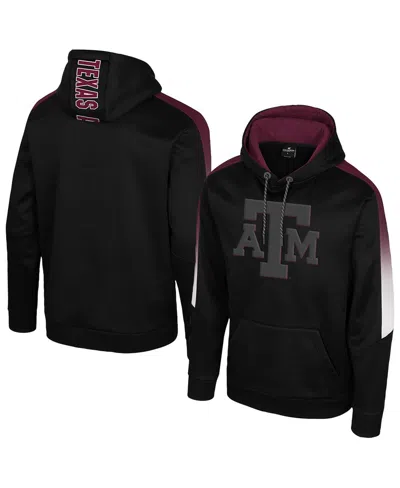 Colosseum Men's Black Texas A M Aggies The Gang Blackout Hoodie In Animal Print