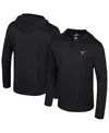 Colosseum Men's Black Texas Longhorns Always Sunny Lightweight Quarter-zip Hoodie In Black