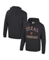 Colosseum Men's Black Texas Longhorns Big Tall Cap E-tan Pullover Hoodie In Black