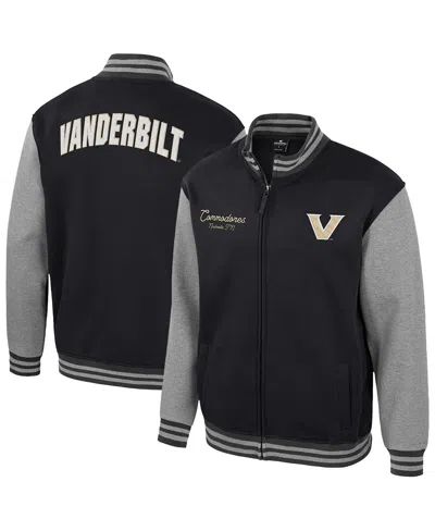 Colosseum Men's Black Vanderbilt Commodores Ambi-turner Full-zip Varsity Jacket