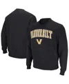 Colosseum Men's Black Vanderbilt Commodores Arch Logo Pullover Sweatshirt In Black
