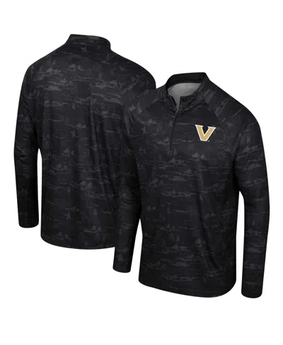 Colosseum Men's Black Vanderbilt Commodores Carson Raglan Quarter-zip Jacket