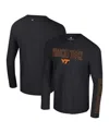 Colosseum Men's Black Virginia Tech Hokies Color Pop Active Blend 2-hit Long Sleeve T-shirt In Black