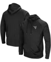Colosseum Black West Virginia Mountaineers Blackout 3.0 Tonal Raglan Full-zip Hoodie In Black
