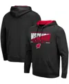 Colosseum Men's Black Wisconsin Badgers Slash Stack 2.0 Pullover Hoodie In Black