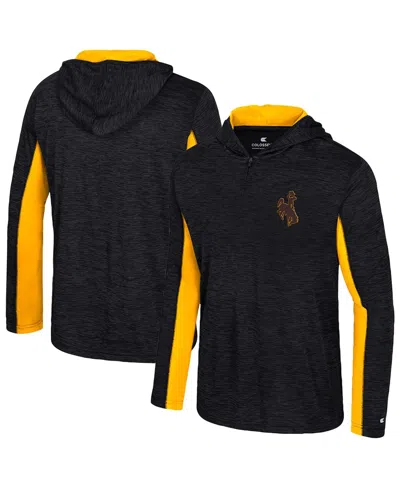 Colosseum Men's Black Wyoming Cowboys Always Sunny Quarter-zip Hoodie