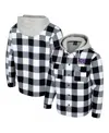 Colosseum Men's Black/white Tcu Horned Frogs Buffalo Plaid Full-zip Jacket In Black,white