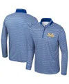Colosseum Men's Blue Ucla Bruins Striped Quarter-zip Sweatshirt In Blue