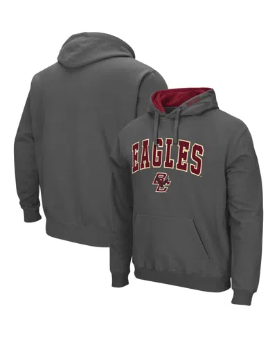 Colosseum Men's Boston College Eagles Arch And Logo Pullover Hoodie In Charcoal