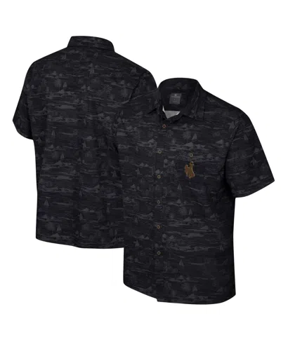 Colosseum Men's Brown Wyoming Cowboys Ozark Button-up Shirt In Black
